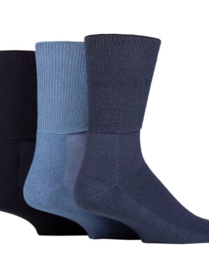Bamboo Blend Diabetic Socks Colour Denim 3 pairs Men's size 9 to 11