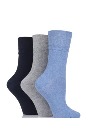 Gentle Grip Diabetic Sock Ladies size 4 to 8 colour blue mix