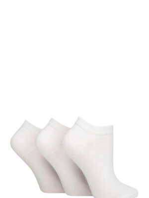 Women's 3 Pair IOMI FootNurse Gentle Grip Diabetic Cotton Trainer Socks colour: White